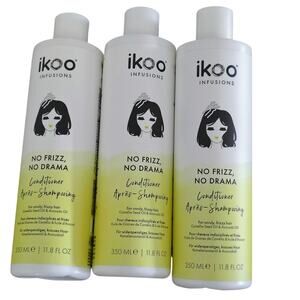 Ikoo Infusions No Frizz No Drama Conditioner Frizzy Hair 11.8 oz NEW Lot of 3
